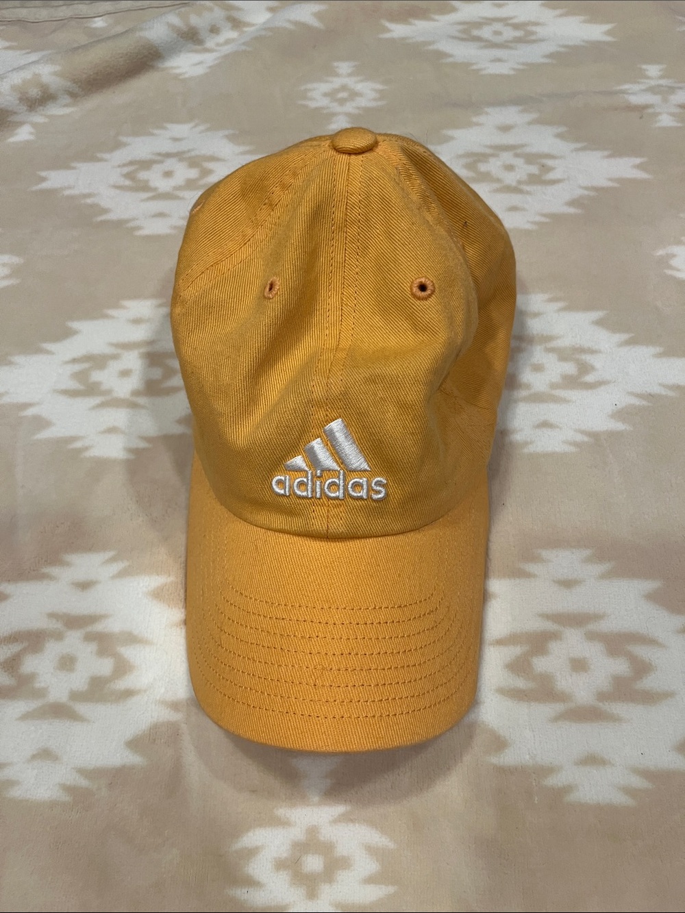 adidas unisex Mustard Yellow Baseball Hat with White Logo